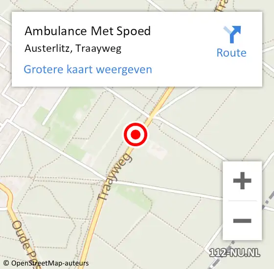 Locatie op kaart van de 112 melding: Ambulance Met Spoed Naar Austerlitz, Traayweg op 4 oktober 2017 10:58