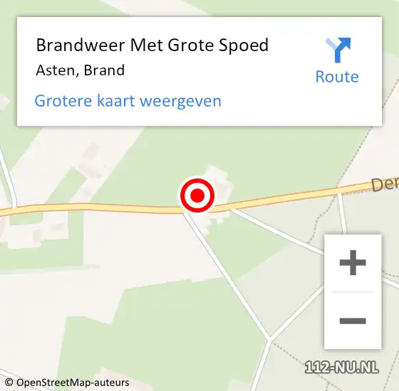 Locatie op kaart van de 112 melding: Brandweer Met Grote Spoed Naar Asten, Brand op 4 oktober 2017 11:08