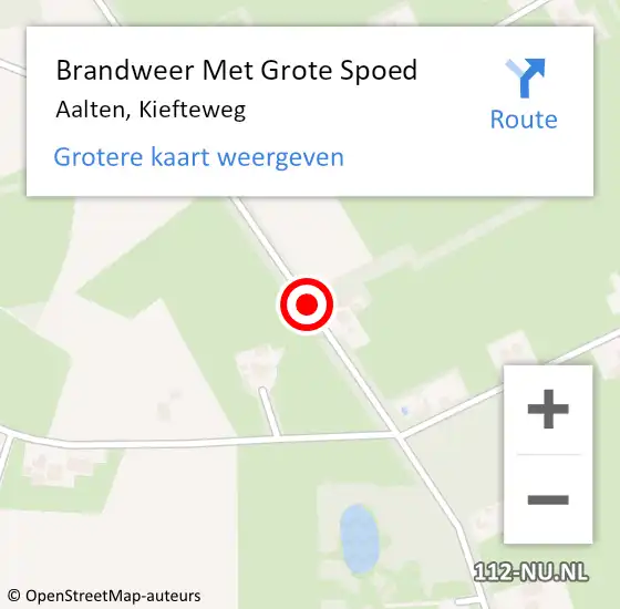 Locatie op kaart van de 112 melding: Brandweer Met Grote Spoed Naar Aalten, Kiefteweg op 3 februari 2014 10:00