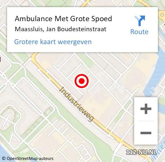 Locatie op kaart van de 112 melding: Ambulance Met Grote Spoed Naar Maassluis, Jan Boudesteinstraat op 4 oktober 2017 11:29