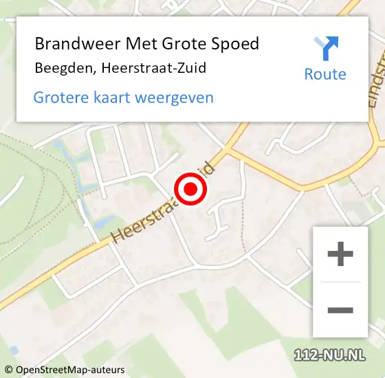 Locatie op kaart van de 112 melding: Brandweer Met Grote Spoed Naar Beegden, Heerstraat-Zuid op 4 oktober 2017 13:30