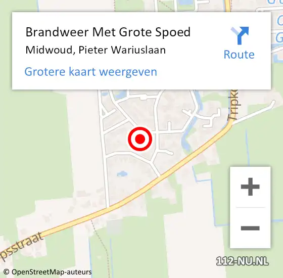 Locatie op kaart van de 112 melding: Brandweer Met Grote Spoed Naar Midwoud, Pieter Wariuslaan op 4 oktober 2017 13:54