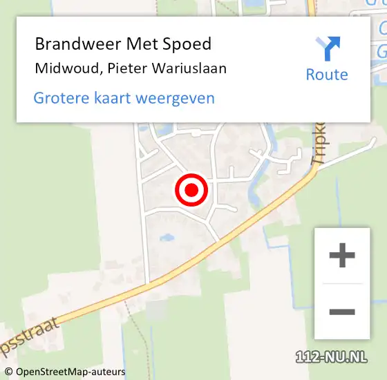 Locatie op kaart van de 112 melding: Brandweer Met Spoed Naar Midwoud, Pieter Wariuslaan op 4 oktober 2017 14:05