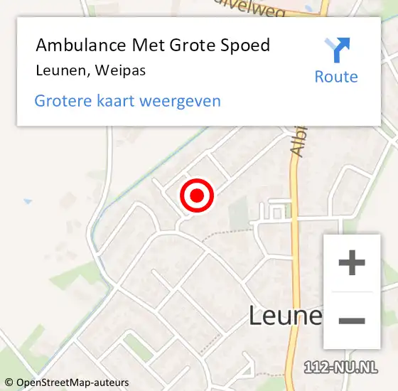 Locatie op kaart van de 112 melding: Ambulance Met Grote Spoed Naar Leunen, Weipas op 4 oktober 2017 15:02
