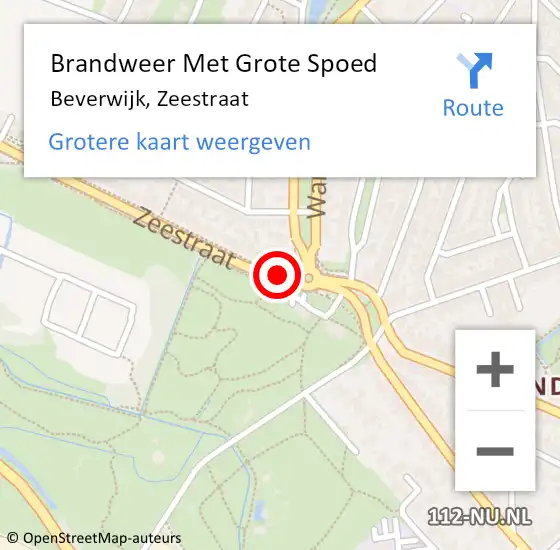 Locatie op kaart van de 112 melding: Brandweer Met Grote Spoed Naar Beverwijk, Zeestraat op 4 oktober 2017 15:21