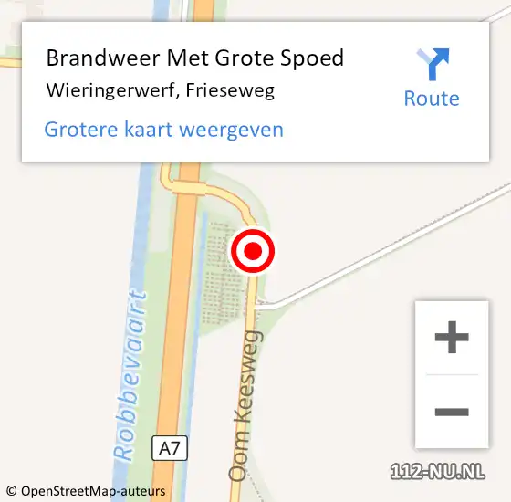 Locatie op kaart van de 112 melding: Brandweer Met Grote Spoed Naar Wieringerwerf, Frieseweg op 4 oktober 2017 15:29