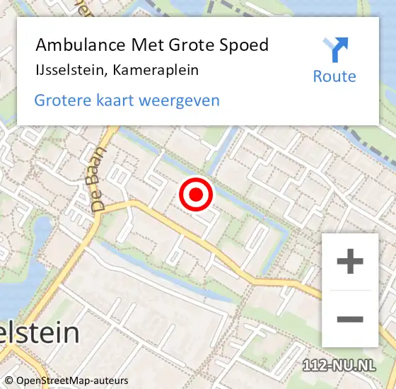 Locatie op kaart van de 112 melding: Ambulance Met Grote Spoed Naar IJsselstein, Kameraplein op 4 oktober 2017 16:40