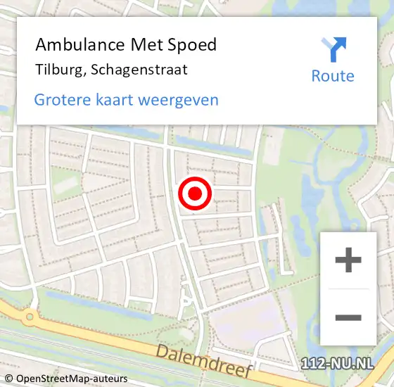 Locatie op kaart van de 112 melding: Ambulance Met Spoed Naar Tilburg, Schagenstraat op 4 oktober 2017 20:17