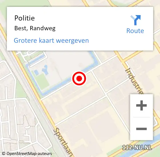 Locatie op kaart van de 112 melding: Politie Best, Randweg op 4 oktober 2017 20:33