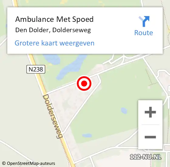 Locatie op kaart van de 112 melding: Ambulance Met Spoed Naar Den Dolder, Dolderseweg op 3 februari 2014 10:42