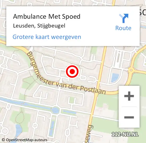 Locatie op kaart van de 112 melding: Ambulance Met Spoed Naar Leusden, Stijgbeugel op 4 oktober 2017 22:11