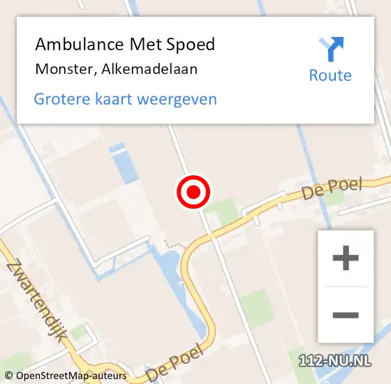 Locatie op kaart van de 112 melding: Ambulance Met Spoed Naar Monster, Alkemadelaan op 4 oktober 2017 22:15