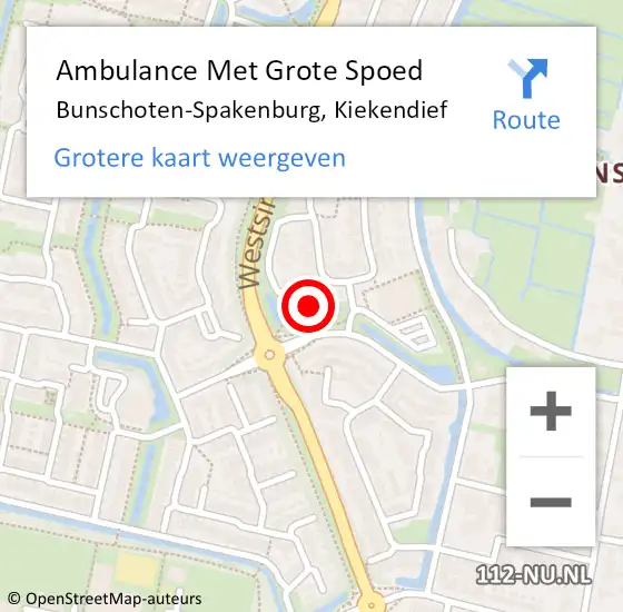 Locatie op kaart van de 112 melding: Ambulance Met Grote Spoed Naar Bunschoten-Spakenburg, Kiekendief op 4 oktober 2017 22:41