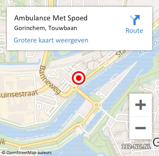 Locatie op kaart van de 112 melding: Ambulance Met Spoed Naar Gorinchem, Touwbaan op 5 oktober 2017 07:14