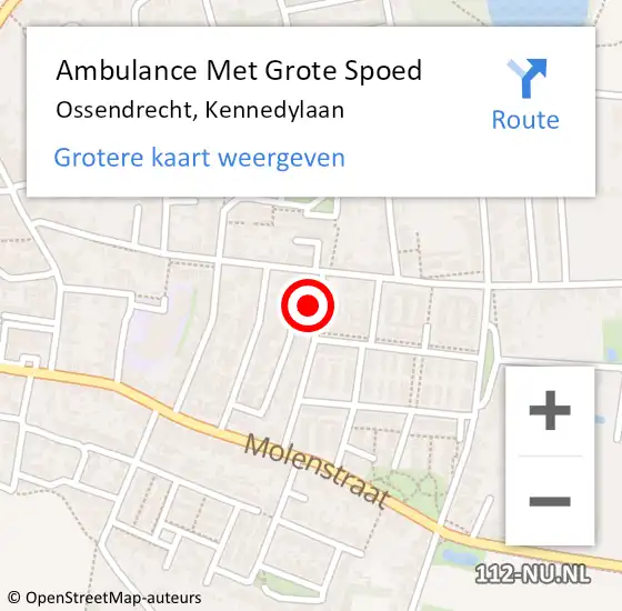 Locatie op kaart van de 112 melding: Ambulance Met Grote Spoed Naar Ossendrecht, Kennedylaan op 5 oktober 2017 07:54