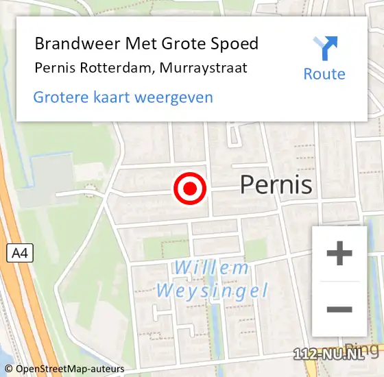 Locatie op kaart van de 112 melding: Brandweer Met Grote Spoed Naar Pernis Rotterdam, Murraystraat op 5 oktober 2017 08:18