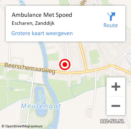 Locatie op kaart van de 112 melding: Ambulance Met Spoed Naar Escharen, Zanddijk op 5 oktober 2017 08:20