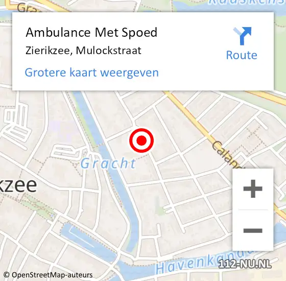 Locatie op kaart van de 112 melding: Ambulance Met Spoed Naar Zierikzee, Mulockstraat op 5 oktober 2017 08:33