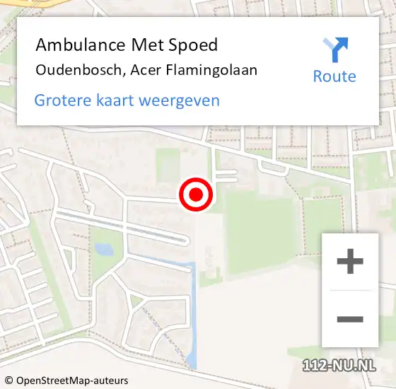Locatie op kaart van de 112 melding: Ambulance Met Spoed Naar Oudenbosch, Acer Flamingolaan op 5 oktober 2017 09:23