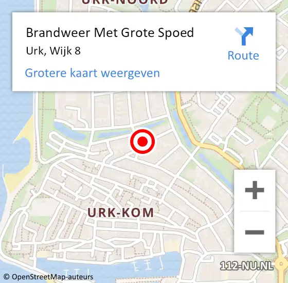 Locatie op kaart van de 112 melding: Brandweer Met Grote Spoed Naar Urk, Wijk 8 op 5 oktober 2017 09:46