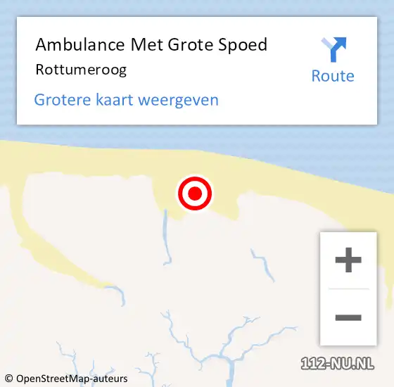 Locatie op kaart van de 112 melding: Ambulance Met Grote Spoed Naar Rottumeroog op 5 oktober 2017 09:56