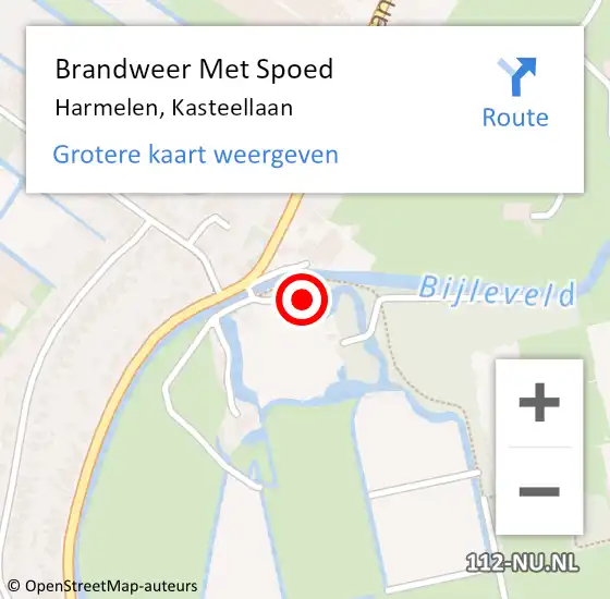 Locatie op kaart van de 112 melding: Brandweer Met Spoed Naar Harmelen, Kasteellaan op 5 oktober 2017 10:32