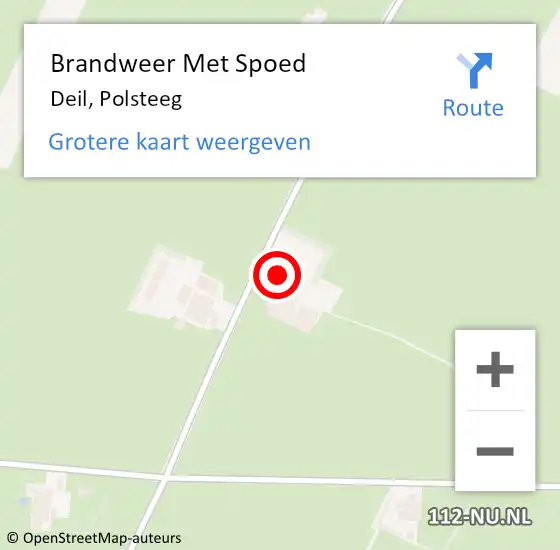 Locatie op kaart van de 112 melding: Brandweer Met Spoed Naar Deil, Polsteeg op 5 oktober 2017 10:46