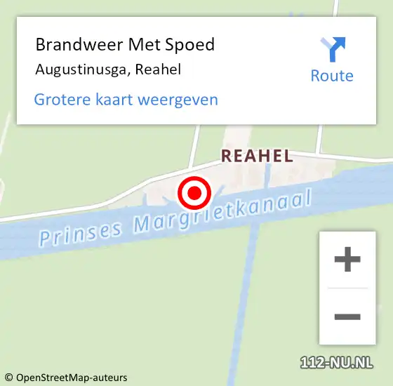 Locatie op kaart van de 112 melding: Brandweer Met Spoed Naar Augustinusga, Reahel op 5 oktober 2017 10:59