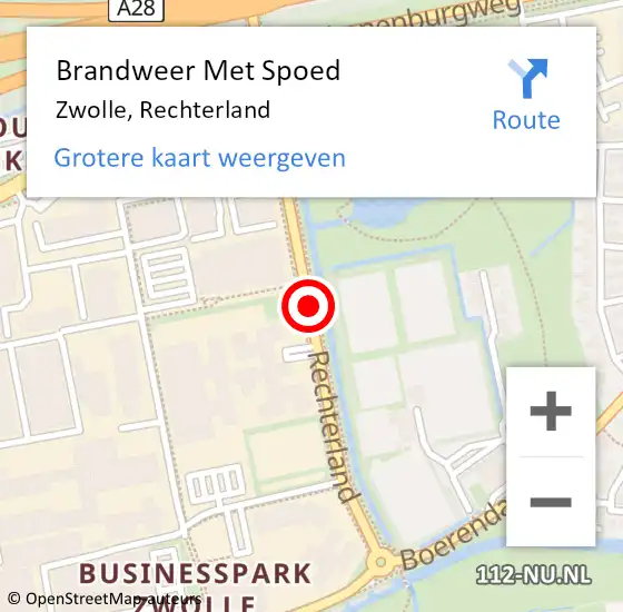 Locatie op kaart van de 112 melding: Brandweer Met Spoed Naar Zwolle, Rechterland op 5 oktober 2017 11:05