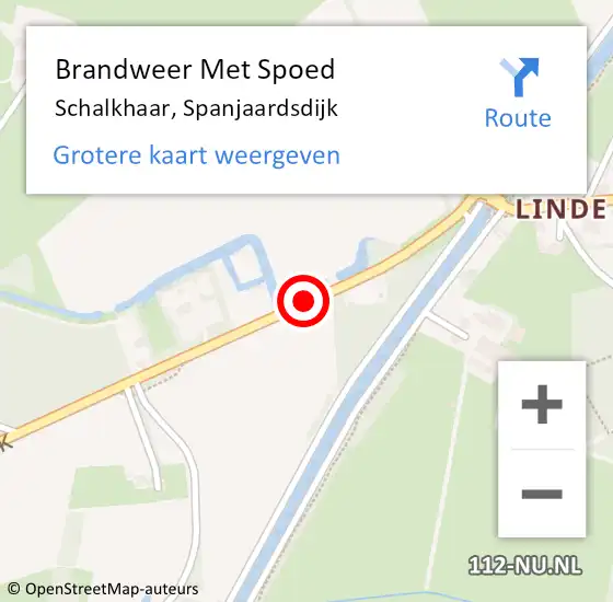 Locatie op kaart van de 112 melding: Brandweer Met Spoed Naar Schalkhaar, Spanjaardsdijk op 5 oktober 2017 11:07