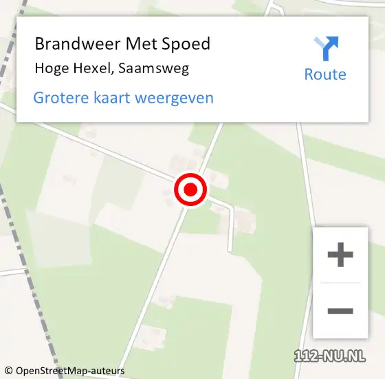 Locatie op kaart van de 112 melding: Brandweer Met Spoed Naar Hoge Hexel, Saamsweg op 5 oktober 2017 11:24