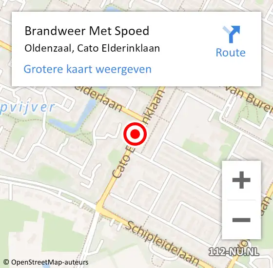 Locatie op kaart van de 112 melding: Brandweer Met Spoed Naar Oldenzaal, Cato Elderinklaan op 5 oktober 2017 11:30