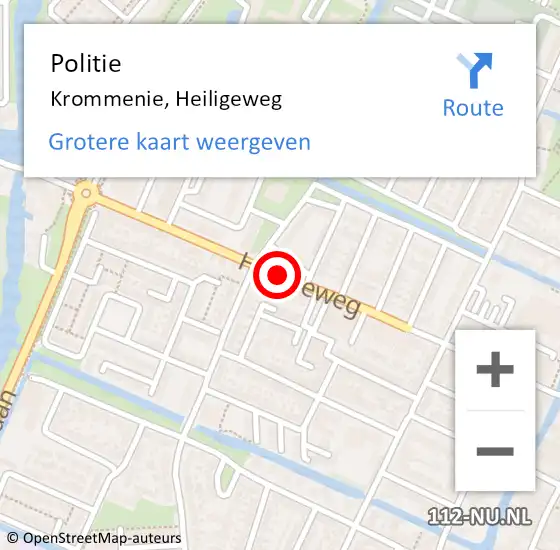 Locatie op kaart van de 112 melding: Politie Krommenie, Heiligeweg op 5 oktober 2017 11:31