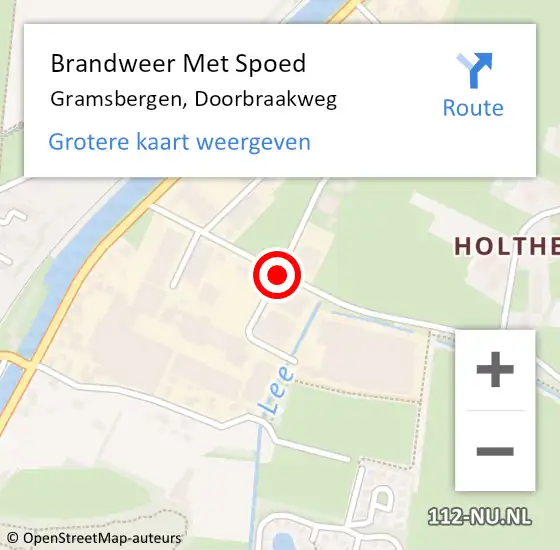 Locatie op kaart van de 112 melding: Brandweer Met Spoed Naar Gramsbergen, Doorbraakweg op 5 oktober 2017 11:31