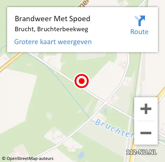 Locatie op kaart van de 112 melding: Brandweer Met Spoed Naar Brucht, Bruchterbeekweg op 5 oktober 2017 11:31