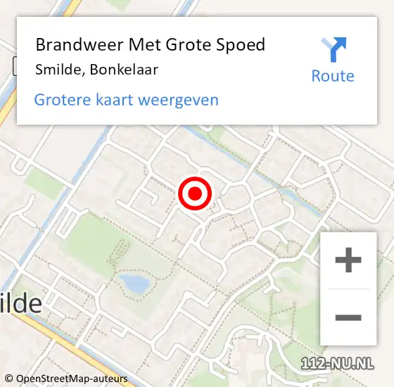 Locatie op kaart van de 112 melding: Brandweer Met Grote Spoed Naar Smilde, Bonkelaar op 5 oktober 2017 11:33