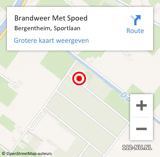 Locatie op kaart van de 112 melding: Brandweer Met Spoed Naar Bergentheim, Sportlaan op 5 oktober 2017 11:38