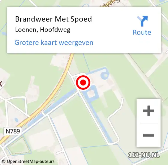 Locatie op kaart van de 112 melding: Brandweer Met Spoed Naar Loenen, Hoofdweg op 5 oktober 2017 11:39