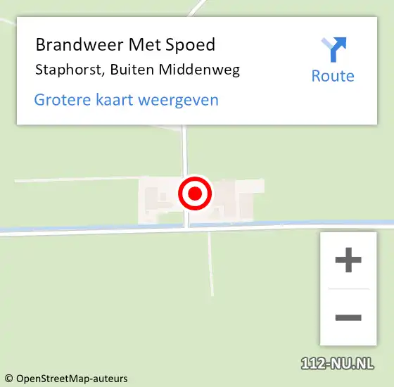 Locatie op kaart van de 112 melding: Brandweer Met Spoed Naar Staphorst, Buiten Middenweg op 5 oktober 2017 11:43