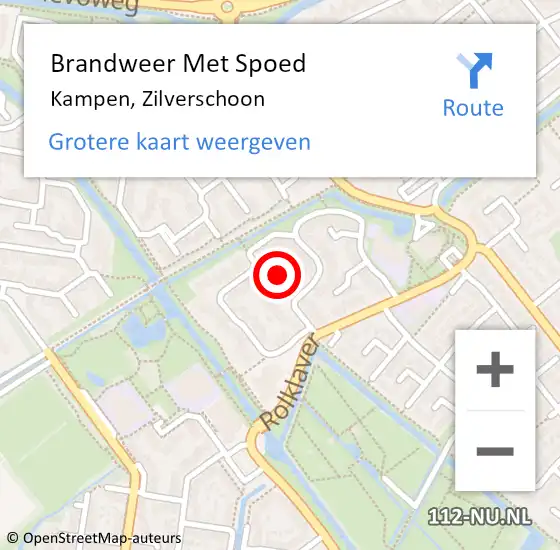 Locatie op kaart van de 112 melding: Brandweer Met Spoed Naar Kampen, Zilverschoon op 5 oktober 2017 11:45