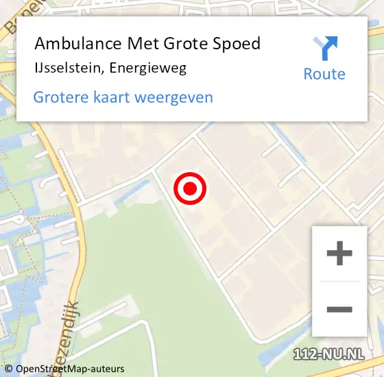 Locatie op kaart van de 112 melding: Ambulance Met Grote Spoed Naar IJsselstein, Energieweg op 5 oktober 2017 11:59