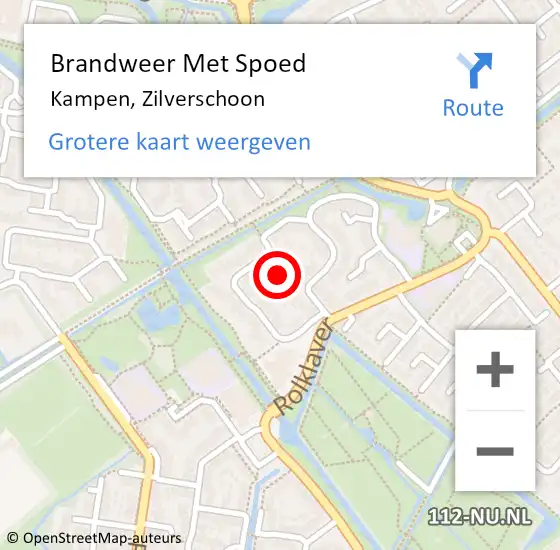 Locatie op kaart van de 112 melding: Brandweer Met Spoed Naar Kampen, Zilverschoon op 5 oktober 2017 12:04