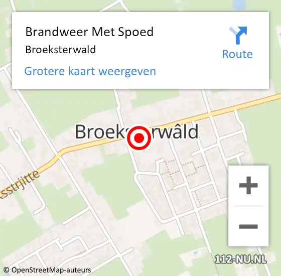 Locatie op kaart van de 112 melding: Brandweer Met Spoed Naar Broeksterwald op 5 oktober 2017 12:12