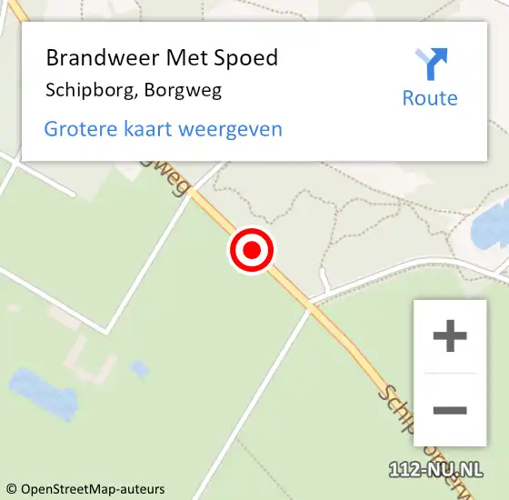 Locatie op kaart van de 112 melding: Brandweer Met Spoed Naar Schipborg, Borgweg op 5 oktober 2017 12:28