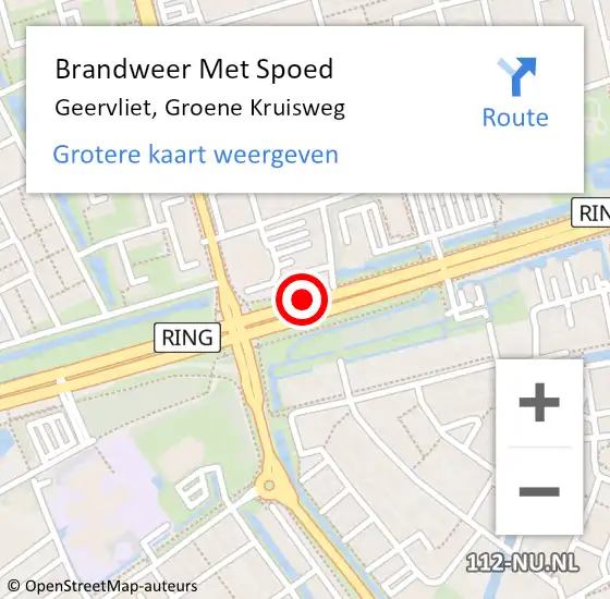 Locatie op kaart van de 112 melding: Brandweer Met Spoed Naar Geervliet, Groene Kruisweg op 5 oktober 2017 12:37