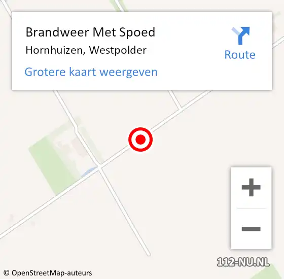 Locatie op kaart van de 112 melding: Brandweer Met Spoed Naar Hornhuizen, Westpolder op 5 oktober 2017 12:44