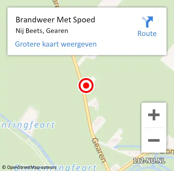 Locatie op kaart van de 112 melding: Brandweer Met Spoed Naar Nij Beets, Gearen op 5 oktober 2017 15:27