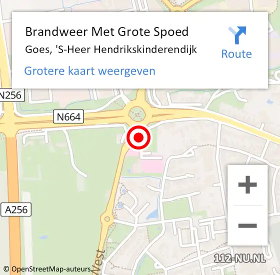 Locatie op kaart van de 112 melding: Brandweer Met Grote Spoed Naar Goes, 'S-Heer Hendrikskinderendijk op 5 oktober 2017 16:07