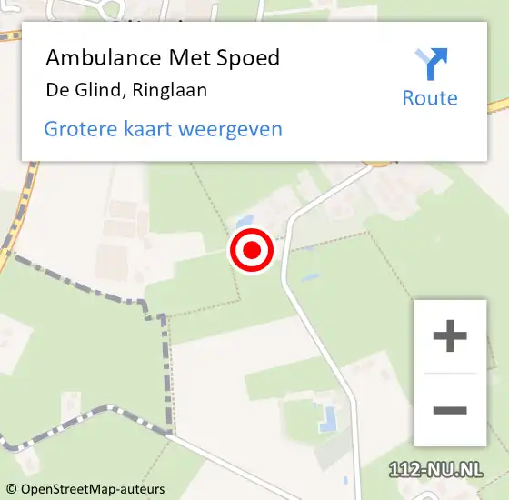 Locatie op kaart van de 112 melding: Ambulance Met Spoed Naar De Glind, Ringlaan op 5 oktober 2017 16:36