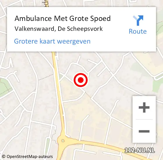 Locatie op kaart van de 112 melding: Ambulance Met Grote Spoed Naar Valkenswaard, De Scheepsvork op 5 oktober 2017 16:59